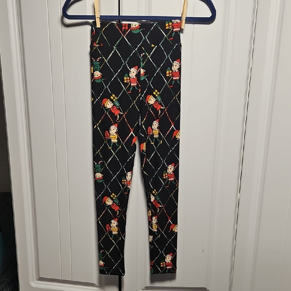 LuLaRoe Kids Leggings with Christmas Elves
